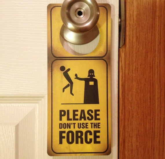 Star Wars Door Hanger. FREE US SHIPPING. Jedi Force by AnimeItems