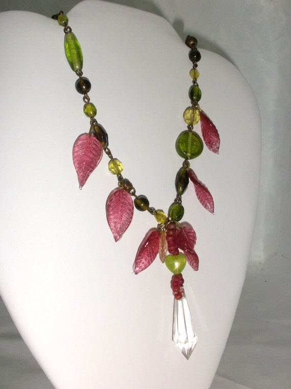 Bohemian Necklace with Mystic Crystal Boho Necklace Nature