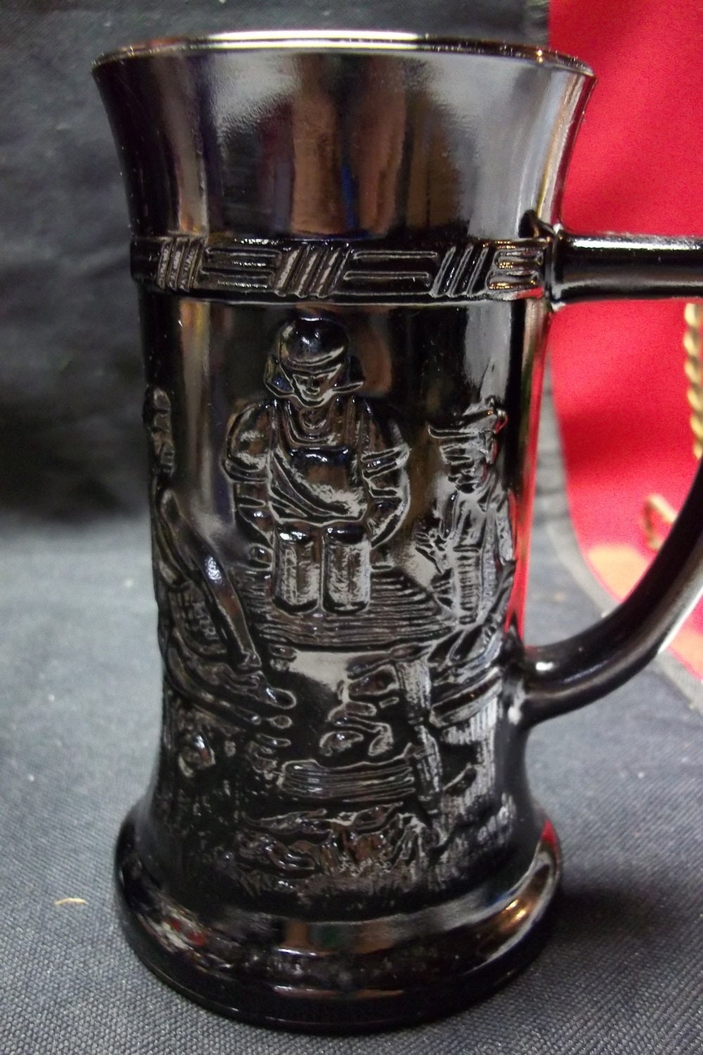 Vintage Indiana Glass Tiara Black Stein Mug by KimsRareFinds