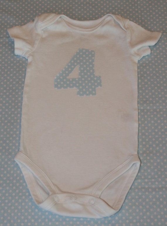 12 Monthly Onesie IronOns ONLY Baby Boy Blue