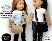 ... Hobo Bag Doll Clothes Pattern for 18 inch American Girl Dolls - PDF