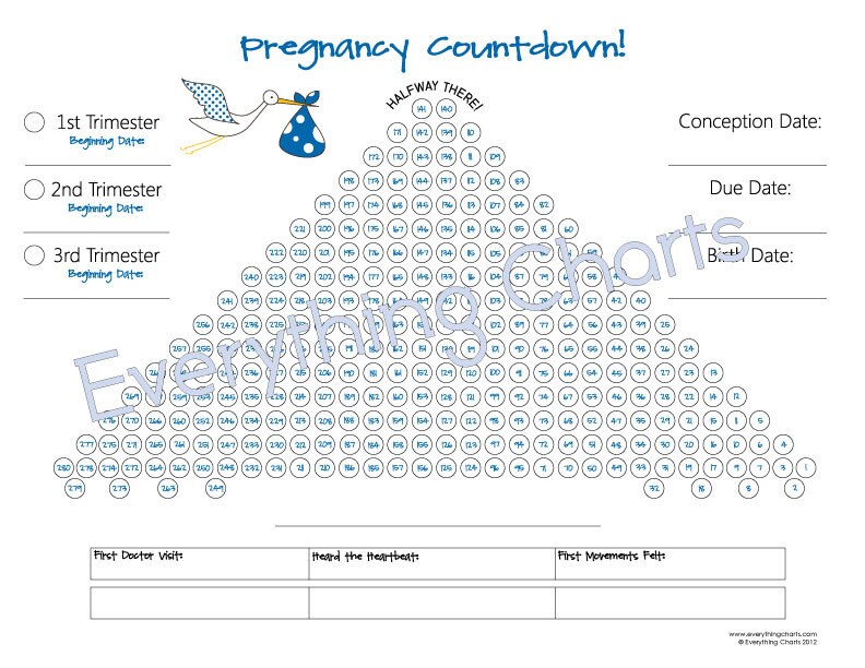 Pregnancy Countdown Chart PDF File Printable