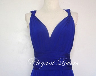 Bridesmaid Dress Wedding Infinity Wrap Convertible Evening Cocktail Party Royal Blue Long Maxi Elegant Prom Custom Made Plus Size Dresses