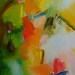Abstract painting, original fine art, bright autumn fall colours, 16 x 16 inches approx