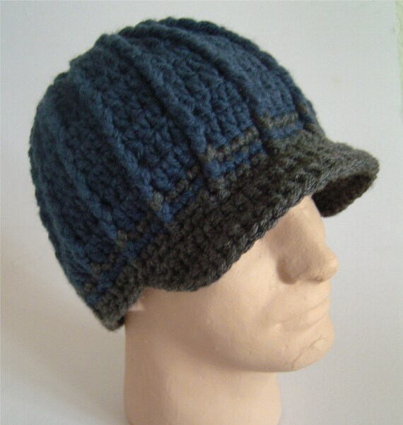 Items similar to Mens Hat Guys Hat Brimmed Beanie Brimmed Hat Denim