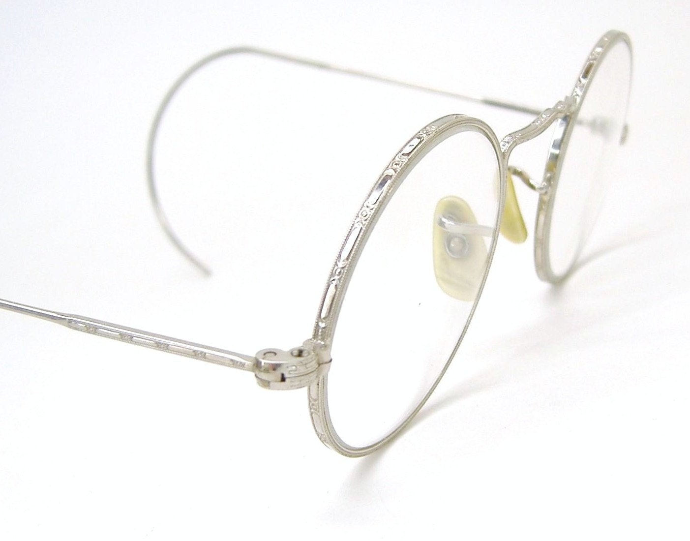 Vintage Antique 1920s Round Silver eyeglasses Glasses