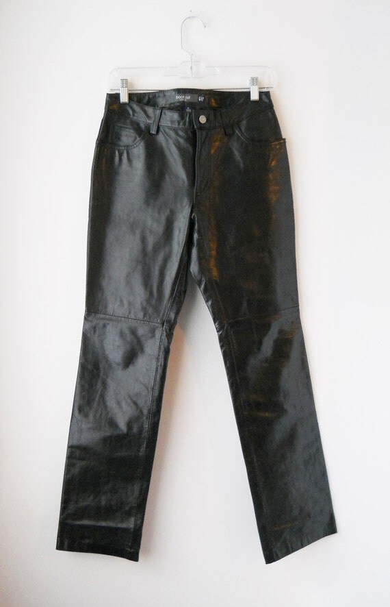 VTG GAP Leather Bootleg Pants Womens Small 4 by sussudionyc