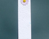 White Handmade Paper Bookmark With Flower