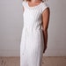 Vintage 70s White Crochet Day Dress size Medium / 1970s Boho Prairie belted sheer knit daydress OOAK / Cap Sleeves Pretty Perfect