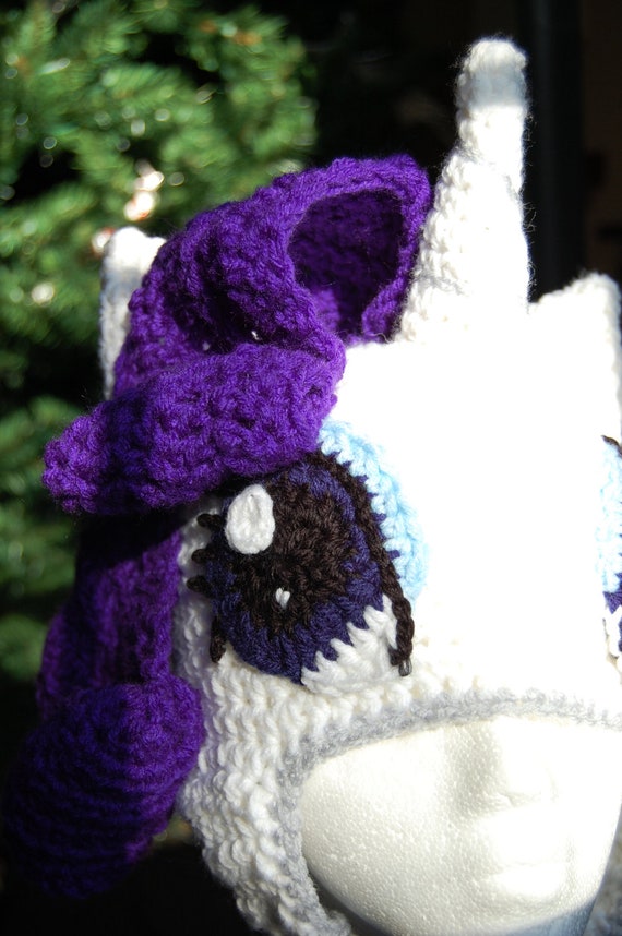 Rarity My Little Pony Crochet Beanie Hat by TwistsOfEnvy 