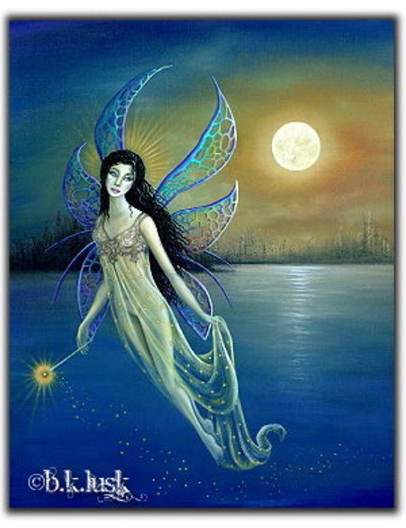 B. K . Lusk Gossamer Fairy Goddess Blue Moon Moonlit Fae
