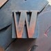Antique Letterpress Wood Type Printers Block Letter W