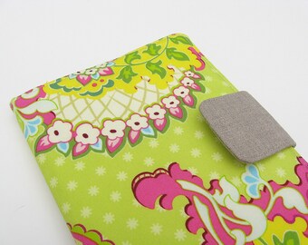 Kindle Fire Cover Nook Simple Touch Cover iPad Mini Cover Kobo Cover Case Heather Bailey Pop Garden Paisley Pink and Green eReader