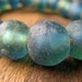 Fair Trade Recycled African Glass Beads in Blue Green - set of 6