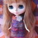 Blythe Cute Rainbow Mohair Smock Dress with Flower