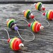 LAST ONES...Medium Knitting Stitch Markers Snag Free Resin Beads Rainbow Rounds set of 6 Fits Needles Up To 8mm