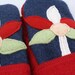Felted Wool Mittens- Pinwheel Blooms-Upcycled Clothing