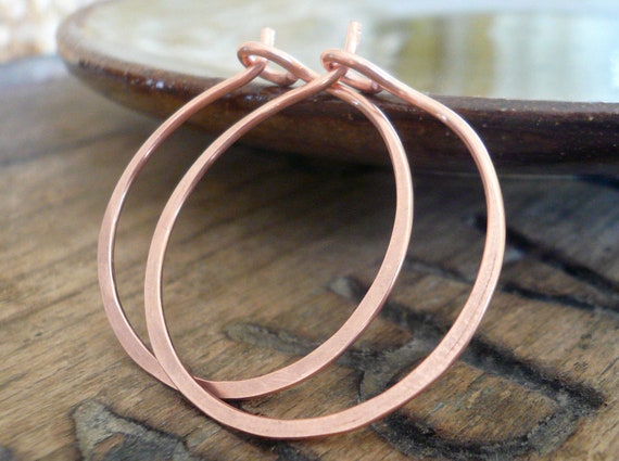 Copper Every Day Hoops Handmade. Handforged