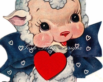 Larry the Lamb 1940s vintage Greetings Card Digital Download Printable Image (234)
