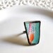 Broken Plate Ring - Turquoise and Pink Chinese - Recycled China