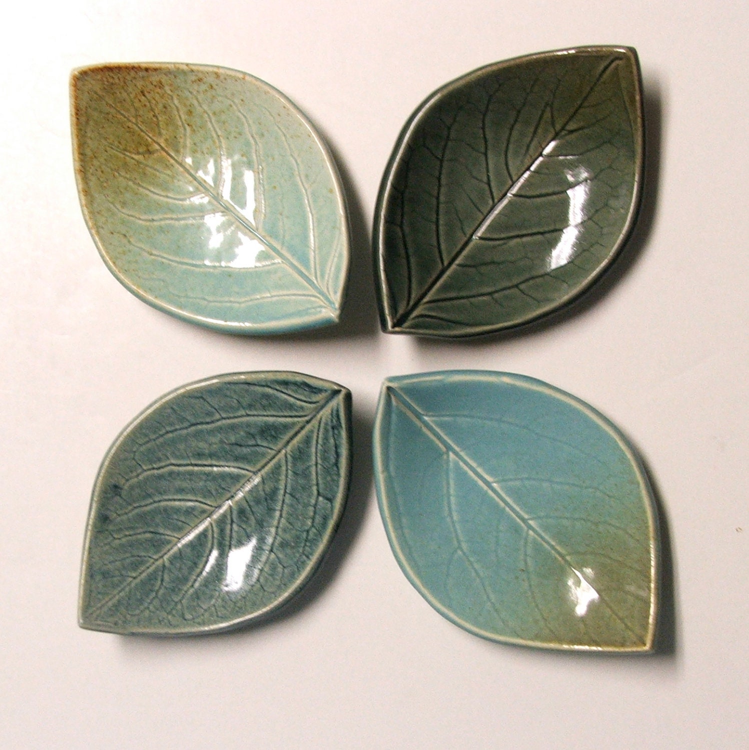 Set of Four Hand Built Ceramic Plates by PotterybySumiko on Etsy