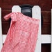 Vintage Apron Orange Gingham with White Cross Stitching