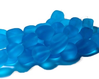 Tropical Blue Nuggets- recycled sea glass nuggets