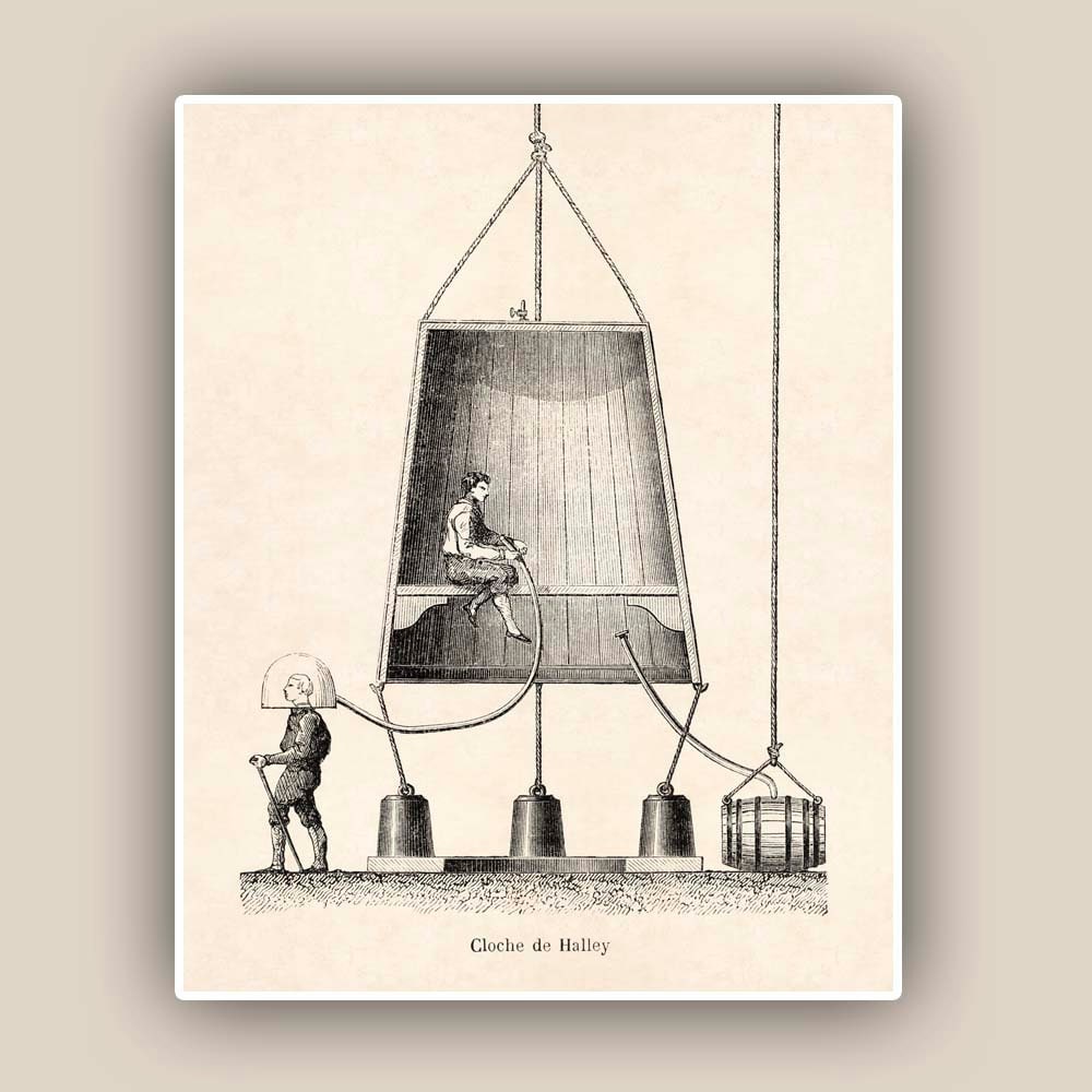 Taucherglocke Is This The Age Of Aquarius Nautical Prints Diver Art Nautical Art