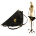 80s Triangle Leather Purse / Clutch in Black