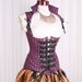 Waist 23 to 24 Purple Vixen with Steampunk Button Trim