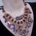 Vintage Amethyst Rhinestone Statement Bib Necklace