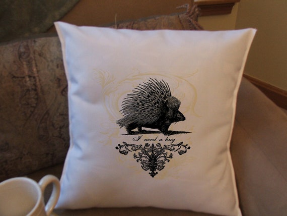 hedgehog christmas pillow