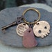 Skull Keychain Bronze, Beach Stone, Skeleton Key, For Him, Unisex, Accessory - Born To Party