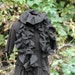 SALE black ruffled linen schminth scarf