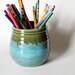 Vase or Pencil Caddy / Turquoise and Green