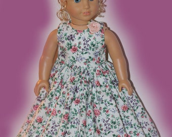 Handmade Floral Dress - 18 Inch Doll dress fits American Girl Doll