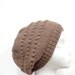 Knitted Beanie Toffee Brown Slouch acrylic Beret Hat medium 4464