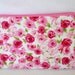 Upcycled Pink Rose Zipper Pouch Gingham Red and Pink Flowers Cosmetics Travel Ready to Ship