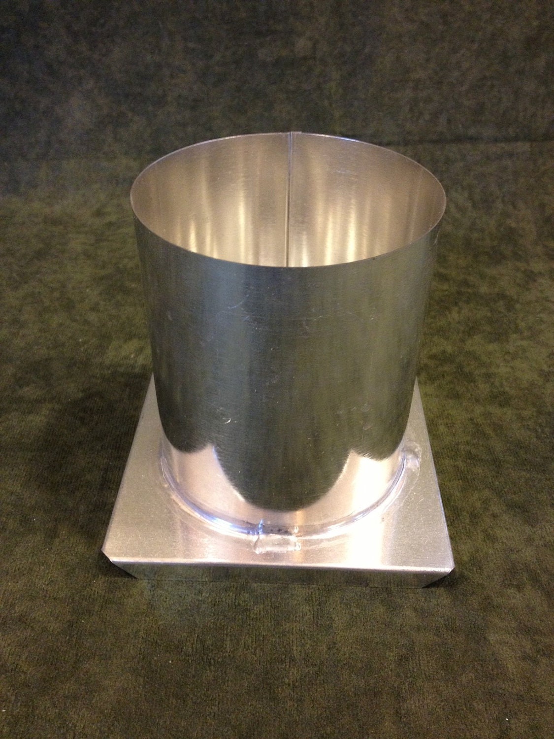 Round Pillar Candle Mold 4in x 4.5in Metal NEW 3 wick