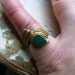 RESERVED for Sara FREE SHIPPING Vintage Brass Ring with Green Accent - Size 6