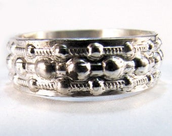 Wedding Ring Sterling Silver Bead Design