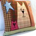 Folk Art Cat Pillow Cover