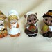 Thanksgiving Pilgrim Salt Pepper Shakers Chipmunk Boy Girl Praying Figure Lefton, Hallmark On vacation parcels will be sent Nov. 14