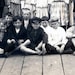 vintage photo Americana Children Oregon Country School 1910 barefoot Boys rppc