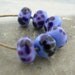 Purple Periwinkle Beads... Handmade Lampwork Glass Beads