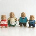 4 Vintage Maple Town 80s Toy Figures Flocked Beaver or Bear Family