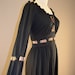 1970s black maxi dress size medium vintage 70s long sleeve peasant Bohemain hippie chic