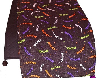 Halloween Table Decoration, Halloween Table Runner, Black Table Runner, Boo