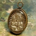 Vintage Religious St Anne Intaglio Bubble Pendant