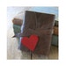 Leather Journal . "i carry your heart with me" - ee cummings . handmade handbound . brown w/ red heart & stitching (320 pgs)